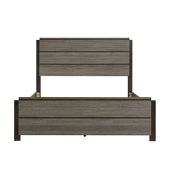 Contemporary Styling Bedroom Furniture 1pc Queen Bed Antique Gray and Dark Brown Finish Wooden Bed