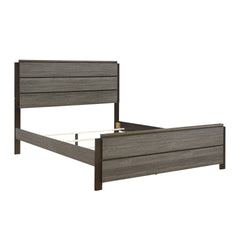 Contemporary Styling Bedroom Furniture 1pc Queen Bed Antique Gray and Dark Brown Finish Wooden Bed