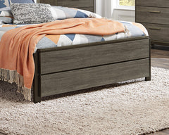 Contemporary Styling Bedroom Furniture 1pc Queen Bed Antique Gray and Dark Brown Finish Wooden Bed