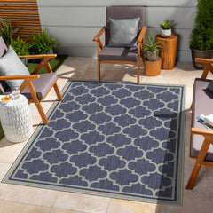 Sunshine GC_HAR2004 Blue 2 ft. 7 in. x 7 ft. 3 in. Indoor/Outdoor Area Rug