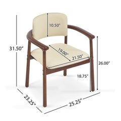 2 - Pack Dining Room Chairs, Sturdy Rubber Wood, Comfortable PU Foam Seat, Ideal for Home & Kitchen