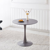 31.5" GREY COLOR TOP Tulip Table Mid-century Dining Table for 2-4 people With Round Mdf Table Top, Pedestal Dining Table, End Table Leisure Coffee Table