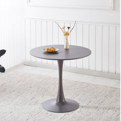 31.5" GREY COLOR TOP Tulip Table Mid-century Dining Table for 2-4 people With Round Mdf Table Top, Pedestal Dining Table, End Table Leisure Coffee Table