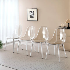 dining chair,set of 4,metal leg,plastic seat