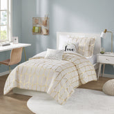 4-Piece Twin/Twin XL 100% Polyester Brushed Microfiber Printed Comforter Set