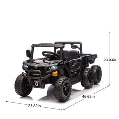 24V 440W Kids Ride On Six-wheel Electric Dump Truck W/ PC 2.4G, 4WD,Upgraded anti-collision bar,Six-wheel Suspension, Bluetooth &with Music and Storie,Speeds 1.86-3.41 MPH for Kids Aged 3-5
