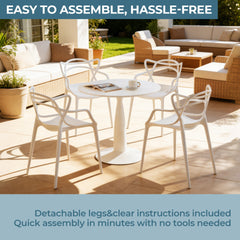 Plastic Dining CHAIR 4PCS white