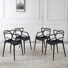 Plastic Dining CHAIR 4PCS BLACK