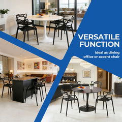 Plastic Dining CHAIR 4PCS BLACK