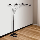 1pc Modern Design Classic Peacock Shade 82" Floor Lamp Black Living Room