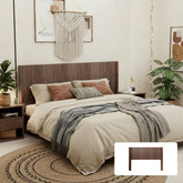 Wood Headboard Queen Size, 64.4" Wide Wooden Queen Headboard Only, Modern Farmhouse Headboards, Wall Mounted Fluted Panel, Wingback Boho Headboards, Walnut