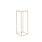 10PCS 31.5inch High Wedding Flower Stand, With Acrylic Laminate,Metal Vase Column Geometric Centerpiece Stands, Gold Rectangular Floral Display Rack for Events Reception, Party Decoration