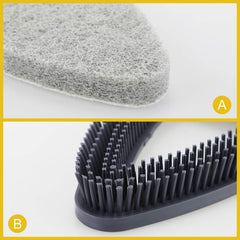 Tub Tile Scrubber Brush 2 in 1 Cleaning Brush Pole Stiff Bristles Scouring Pads for Cleaning Bathroom Kitchen Toilet Wall Tub Tile Sink Non-scratch