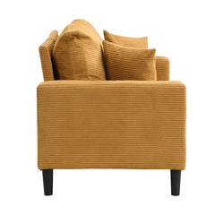 Two Piece Sofa Set, Living Room Three seater+Two seater, Comfy , Modern Upholstered Sofa, Living Room Bedroom Apartment Small Space , Corduroy , Orange