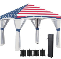 Height Adjustable Instant Tents,Pop Up Canopy Tent with Netting,with Wheeled Carry Bag and 4 Sand Bags for Outdoor
