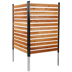 Air Conditioner Fence, 60in H x 38in W (2-Panel),Wood Fence Panels Trash Can Fences with Metal Stakes,Outdoor Freestanding Trash Can Fence