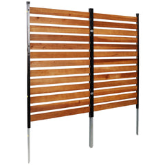 Air Conditioner Fence, 60in H x 38in W (2-Panel),Wood Fence Panels Trash Can Fences with Metal Stakes,Outdoor Freestanding Trash Can Fence