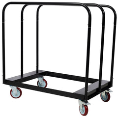 Heavy Duty Drywall Sheet Cart & Panel Dolly 1500lbs load capacity,Panel Service Cart,5 inch Swivel Casters,3 Side Handrails for Factory, Warehouse, Black