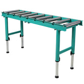 9 Roll Heavy Duty Adjustable Height Length Conveyor Roller Stand,440 lbs. Weight Capacity, Green Color