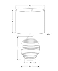 Lighting, 17"h, Table Lamp, Black Ceramic, Ivory / Cream Shade, Transitional