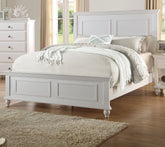 White Color Eastern King Size Bed Bedroom Furniture High Panel Headboard Footboard Plywood 1pc Bedframe