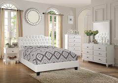 Modern Style 1pc Chest Five Drawers White Finish Knob Handles Bedroom Furniture
