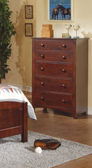Contemporary Dark Oak Finish 1pc Chest of Drawers Plywood Pine Veneer Bedroom Furniture 5 drawers Tall chest