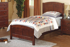 Cherry Finish 1pc Full Size Bed Youth Bedroom Furniture Unique Headboard Footboard Rubberwood
