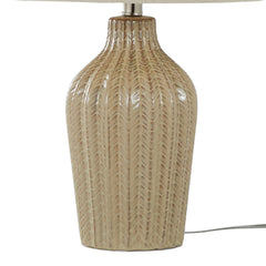 Rockwell 23" Contemporary Ceramic Table Lamp in Cuban Sand Ceramic, Polished Nickel and Natural Linen Shade from Grandview Gallery by LumiSource - Set of 2