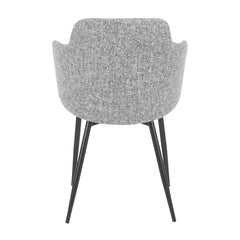 Boyne Industrial Chair in Black Metal and Grey Noise Fabric by LumiSource