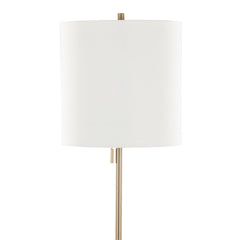 Cone 64" Contemporary Metal Floor Lamp in Gold Metal with White Linen Shade from Grandview Gallery by LumiSource