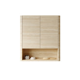 ZUNO 26" Wall-Mounted Bathroom Cabinet, with Doors, Shelf and Open Storage Compartment Over The Toilet Storage Cabinet for Bathroom, Kitchen, Laundry Room, Roma Travertine-Pattern Finish