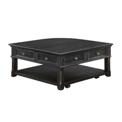 Living Room Coffee Table Storage Drawer Lift Top Open Shelves Charcoal Finish New Style Durable Wooden