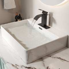 Bothwa Home 6" CUPC Certified Harlow Single Handle Bathroom Sink Faucet (Matt Black Finish)