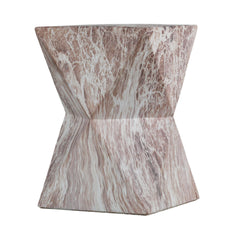 Cement Outdoor End Tables for Patio, GardenAccent Table Faux Terrazzo Accent Table, Modern Small Round Side Tablefor Outside, Tree Stump Garden Stool DrumTable indoor and Outdoor