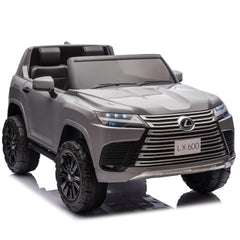 Licensed LEXUS LX600 24V Two-seater Kids Ride On Car W/Parents Control,Seat width 20 inches,2WD,Four-wheel suspension,Bluetooth,MP3,Music,Adjustable volume,Power display,Speeds 1.86-3.11MPH For Kids.