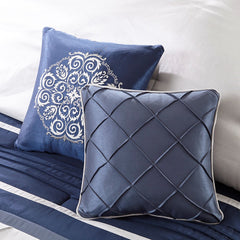 7 Piece Comforter Set Navy Cal King