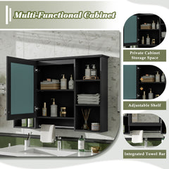 3-in-1 Bathroom Mirror Cabinet, 42 inch Wall Mounted Medicine Cabinet with Adjustable Shelf & Soft Close Door, High-Define Mirror with Storage for Bathroom Vanity