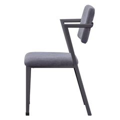 Grey and Gunmetal Open Back Dinning Chairs (Set of 2)