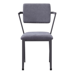 Grey and Gunmetal Open Back Dinning Chairs (Set of 2)