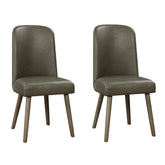 Grey and Grey Oak Upholstered Back Side Chairs (Set of 2)