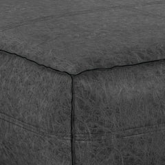 Brody - Extra Large Coffee Table Pouf - Distressed Black