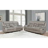Brazelton Taupe 2-piece Pillow Top Arm Motion Living Room Set