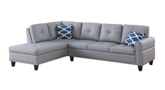 Irine Faux Leather Sectional Sofa with Ottoman