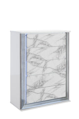 MOON WHITE MARBLE CHEST WITH LED