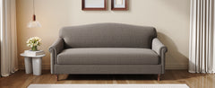 Modern Loveseat Sofa 77.5" 2-seater Couch Upholstered Loveseat with Rolled Arms for Living Room, Reading Corner and Small Spaces, Brown