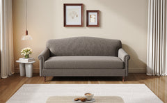 Modern Loveseat Sofa 77.5" 2-seater Couch Upholstered Loveseat with Rolled Arms for Living Room, Reading Corner and Small Spaces, Brown