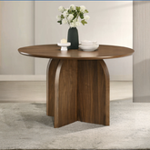 Delmon Dark Walnut Round Dining Table