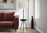Lighting, Floor Lamp, 63"h, Black Metal, Ivory / Cream Shade, Contemporary