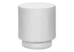 Accent Table, 25"h, Indoor Or Outdoor, Bedroom, End, Living Room, Nightstand, Round, Side Table, White, Contemporary, Modern